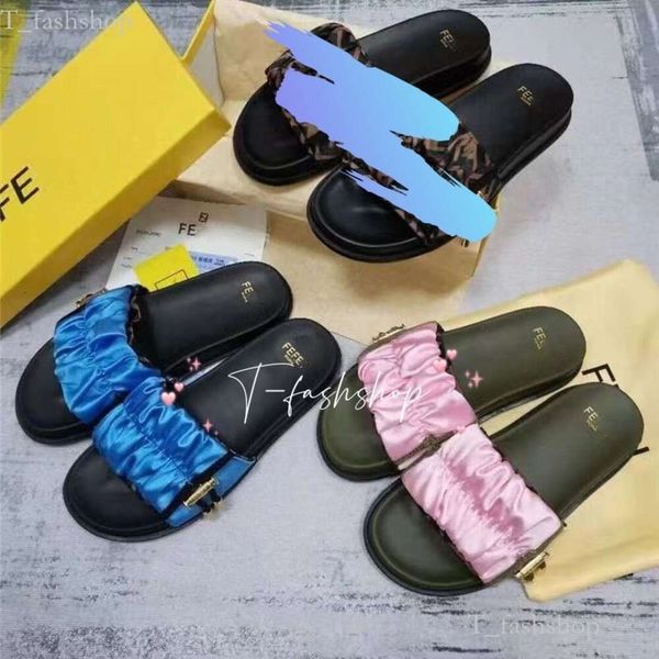 Designer Sandale Roma Feeling Draw String Slipper Mule Firmen Männer Frauen Sandale ff Seiden Stoff Sommer Outdoor Sliders Mode Flat Casual Schuh Beach Pool Sandale 638