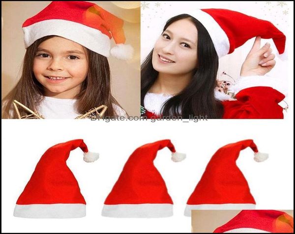 Hats de festas de suprimentos festivos jardim de natal de Natal e branco Papai Noel Decoração de fantasias para crianças ADT Christmas Hat1278888