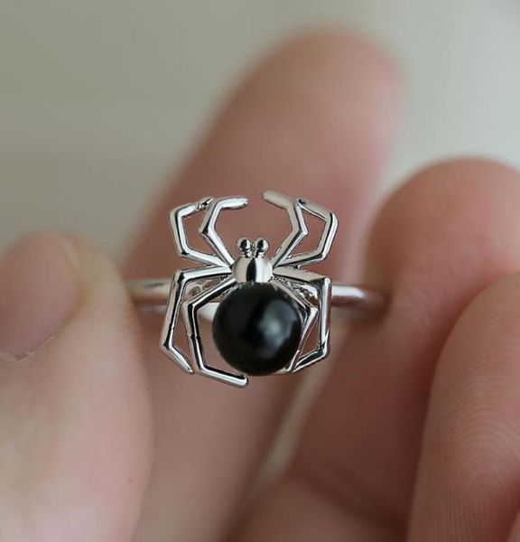 Creative 925 Silver Plated Simulate Spider Incloy Ring Popular Jóias de insetos Girls Girls Party Gift Us Tamanho 6102417943