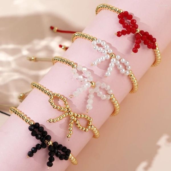 Strand Go2boho 2024 Summer Beach Shiny Crystal Bow Bow Bercelet Braclet Fasquisty Jewelry Gift