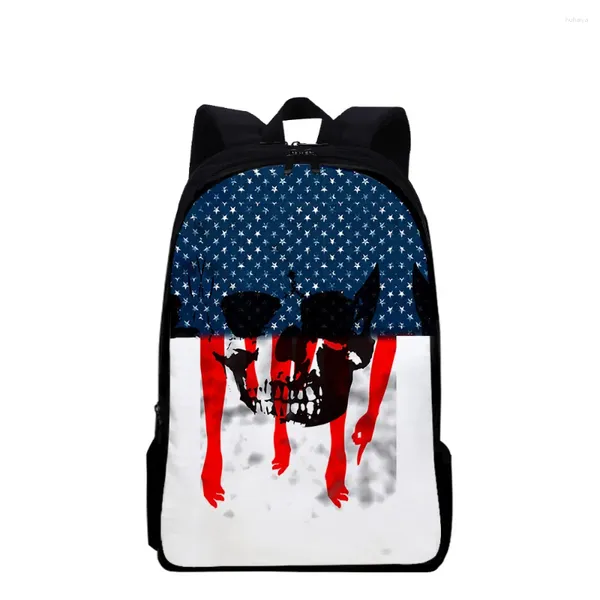Рюкзак хип -хоп ноутбук рюкзаки для студентов школьные сумки звезды и полосы
