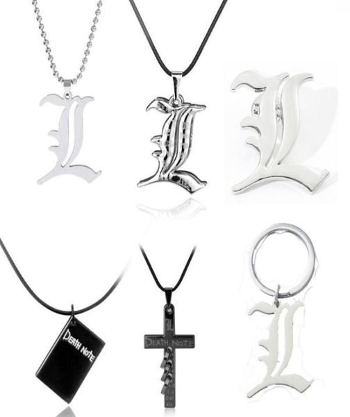 Colares pendentes Colar de Death Note Ryuk Ryuuku Metal Double L Pingentes de Cosplay Acessórios de Cosplay Acessórios de Cosplay