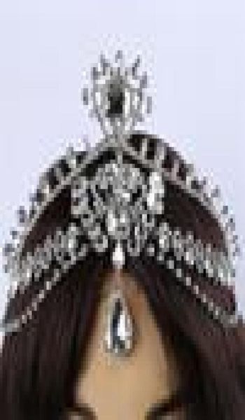 Moda Sparkly Crystal Bridal Cabeça de cabelos indianos jóias Tikka Women Wedding Tiara Bride testa Acessórios de decoração de testa c1819248002