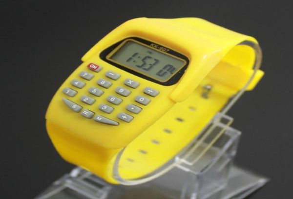 Yeni gündelik moda spor saati erkekler için kadın çocuk renkli elektronik çok işlevli hesap makinesi saat jöle izleme 6958375