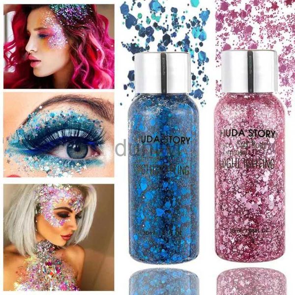 Body Glitter 30G Laserglitter -Pailletten Gel für Gesicht Körperfarbe Malerei Pearly Lidschatten glänzende Blitzermädchen -Skala DIY -Bühnen -Make -up D240503