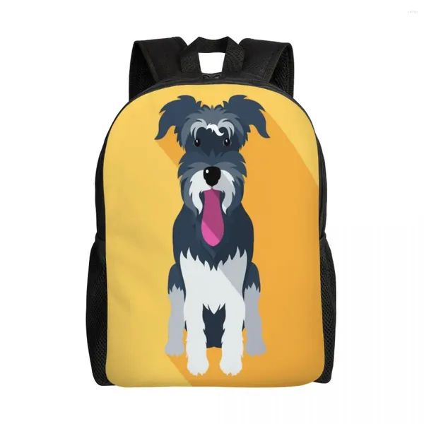 Backpack Unisex ombro casual Casual Dog Miniatura Schnauzer Bag School Travel Laptop Rucksack