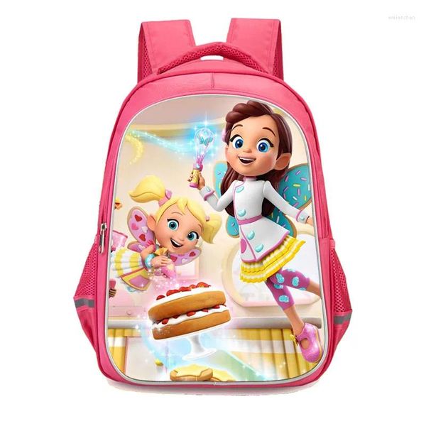 Backpack Girls School Fairy Friends Cartoon Print Primary Bags Kinderbuchbeilung Kinder Satchel