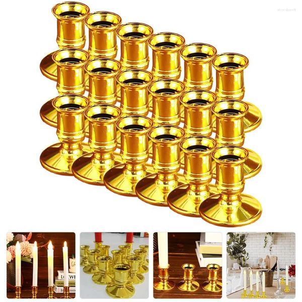 Titulares de vela 24 PCs Candlestick de castelo de recarga de desktop titular de desktop holder de plástico estilo elegante para decoração