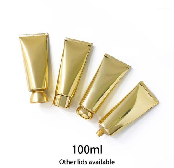 100 ml de plástico dourado Tubo de aperto 100g Cosmético vazio Garrafa macia de cuidados com o creme de shampoo LOÇÃO DE PREVELA DE PLAÇÃO