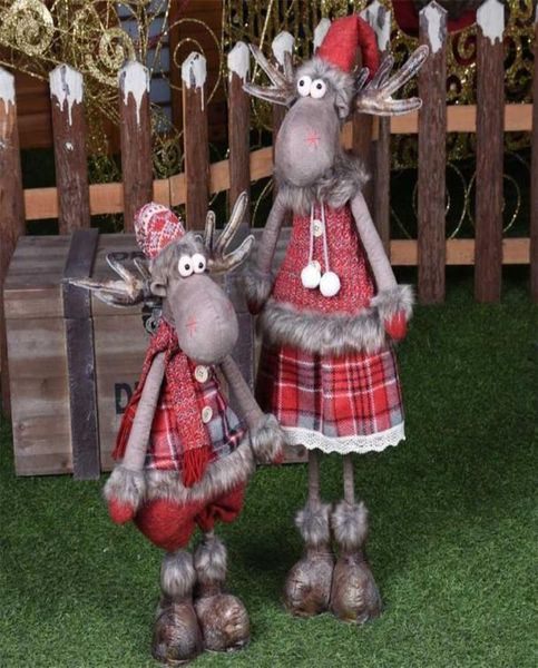 Bonecas de Natal retráteis Santa Claus Snowman Rena Toys Figuras do Natal Presente para Kid Navidad Tree Ornament 2110226056950
