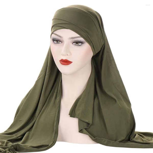 Ethnische Kleidung muslimische Frauen Kreuzung Jersey Hijab Schlaf Chemo Hut Mütze weich