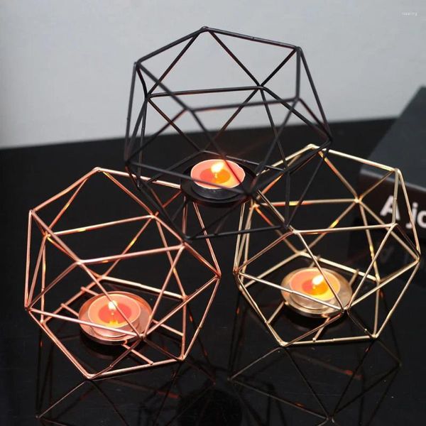 Candele Holder Cage Candlestick Iron Art Wedding Party Base Metal Container Decor Home