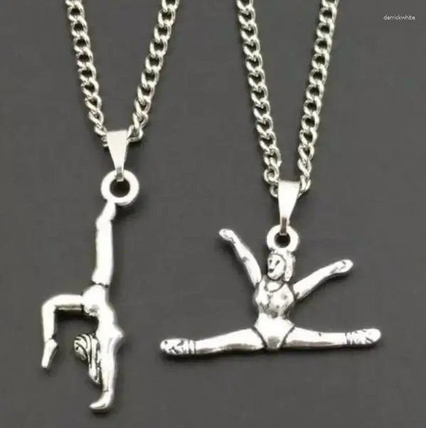 Anhänger Halsketten gemischte Stil Girl Gymnast Halskette Statement Schmuckfrau Charms Geschenk