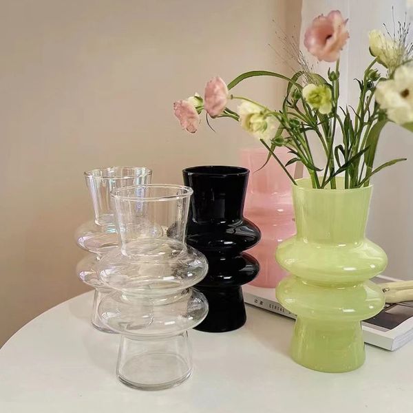 Vaso di vetro INS per fiori Vaso decorativo moderno per decorazioni in camera Bottiglia di vetro per pianta idroponica soggiorno decorazioni per matrimoni 240422