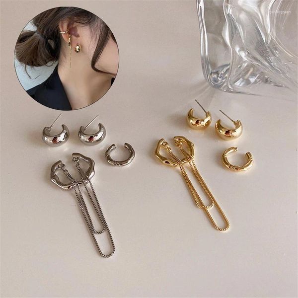 Серьги -шпильки 4PCS/SET ГЕОМЕТРИЧЕСКИЕ НЕПРАВИЛЬНЫЕ НАБЛИЦА КЛИП