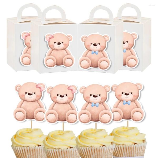 Forniture per feste Cartoon Bear Cake Toppers Decorazione Cupcake Decorazione per bambini Decorazioni per baby Shower decorazioni fai -da -te che avvolge l'offerta