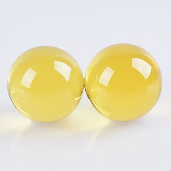 Estatuetas decorativas 1pcs 60mm amarelo k9 bola de cristal de 6 cm para presente de casamento ornamentos caseiros