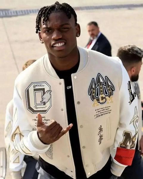 Jackets masculinos 2024 American Retro Jacket Y2K High Street Hip-Hop Letter Letter bordado uniforme de beisebol bordado