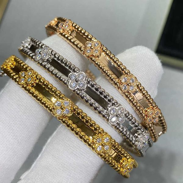 Designer Brand v Gold Ploted Spesso Caleidoscopio Bracciale stretto Edizione Stretta Precisione Polisma di alta fine Diamond Lusso intarsiato e Design splendido