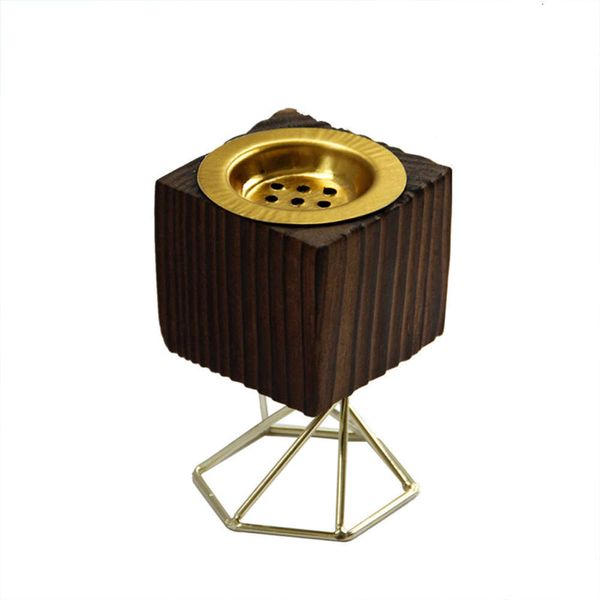 Hot Sale Retro Simples Gold Incense Burner Metal Wood Combination