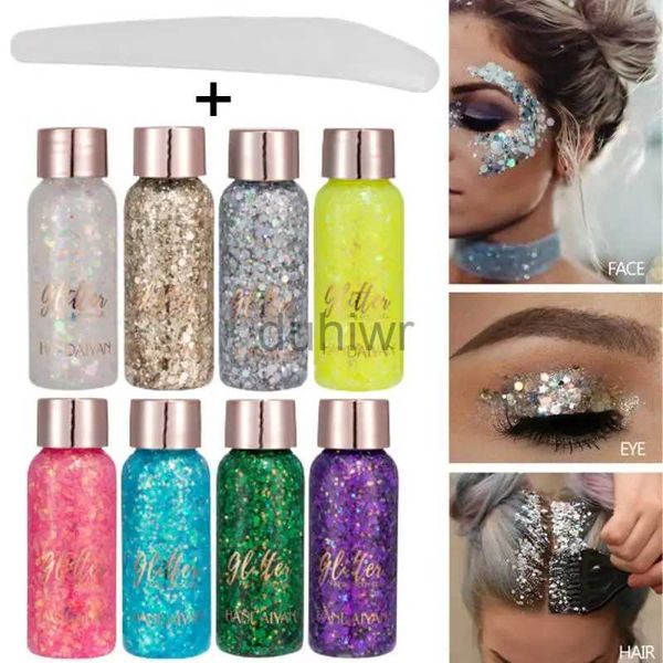 Corpo glitter glitter diy gel Gel para os olhos Cabelo corpo rosto Shimmer Diamond LECINAS Gel Creme piscando adesivos de arte da festa Decoração de maquiagem D240503