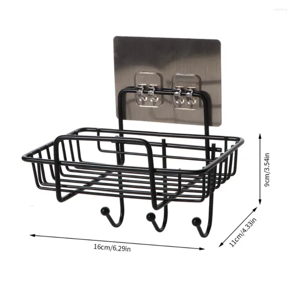 Armazenamento de cozinha Plataforma de esponja de parede de armazenamento Bainomizante de drenagem Banheiro de pano oco de gancho de toalha de pano organizador