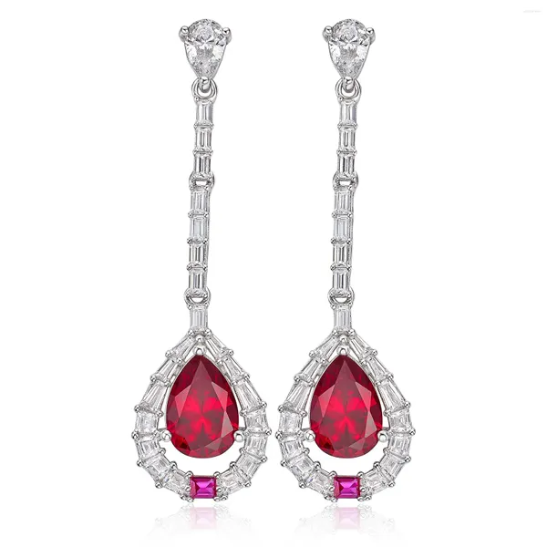 Orecchini a pennello Cumeee Drop Drop Infinity 925 Sterling Silver Ruby Evering