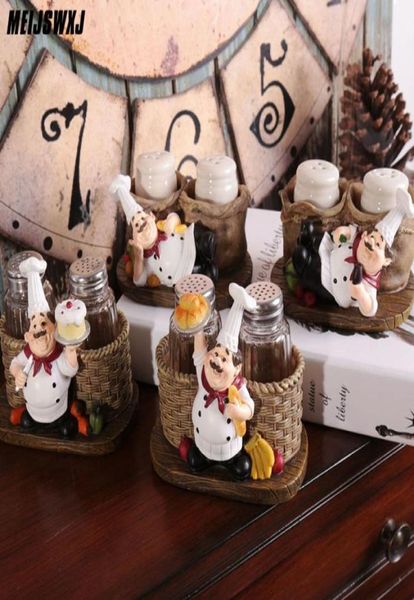 Chef Chef Pepper Bottle Ornaments Acessórios de decoração em casa Artesanato miniaturas manualidades decoração de cozinha resina artesanato y8636940