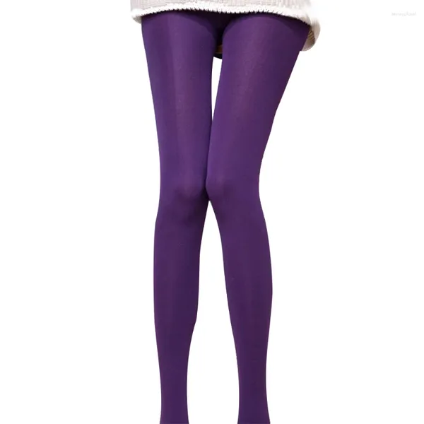 Donne calzini Lady Winter Warm Panty Taschetti calzati su leggings elastici (viola)