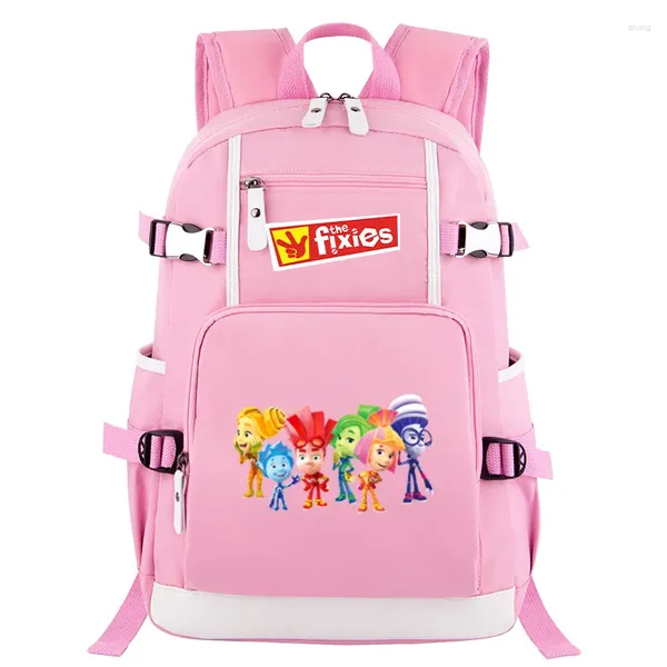 Рюкзак Fixies Boy Girl School Bag Высококачественная розовая дети 2024 Женщина -мода мужская мужчина подростковый ноутбук путешествие