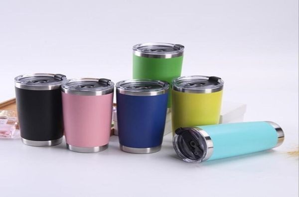 20oz Paslanmaz Çelik Tumblers Cups Vakum Yalıtımlı Seyahat Kupa Metal Su Şişesi Bira Kahve Kupaları Kapaklı 18 Renk WY839Q8184200