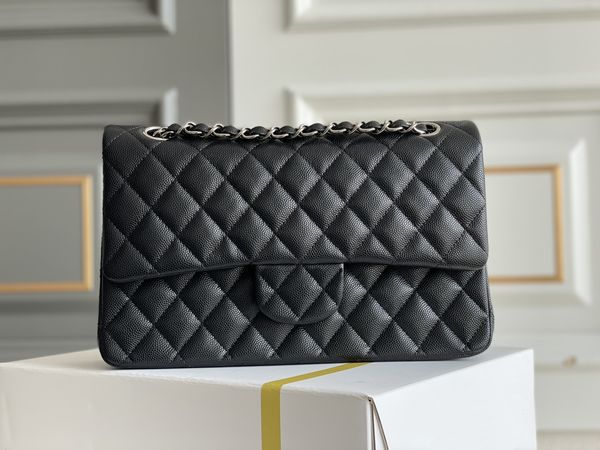 10A En Yüksek Kaliteli Omuz Çantası Tasarımcı Kadın Çanta Tahıllı Buzağı Flep Bag 10a Ayna Kaliteli Tasarımcı Çanta Kadın Crossbody Çanta Kutusu