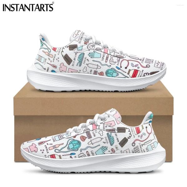 Lässige Schuhe Instantarts Cartoon Women Road Laufen Unisex Mesh atmungsaktiv joggen leichte Turnschuhe Krankenpflege