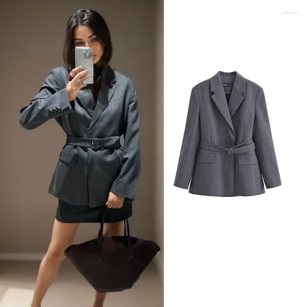 Abiti da donna Office Blazers Spring 2024 Giacca abito chic slim maniche lunghe decorazioni Coat street Fashion