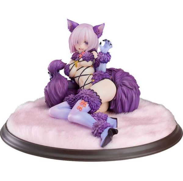 12cm MASH KYRIELIGHT CAT GIRL DE GIRL GRANDE ORDEM PERMELHER SHIELDER BEAST Ação Figura Anime Modelo Toys Toys Sexy Girl Figura Coleção Q01128547