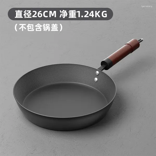 Frigideira frigideira forjada frigideira não revestida bife wok non stick vasos e fontes de panela fogão a gás universal