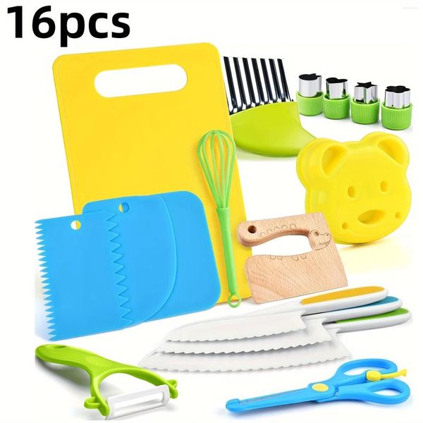 Conjuntos de utensílios de jantar 16pcs Cooking and Baking Toolkit Kitchen Tools utensils seguros