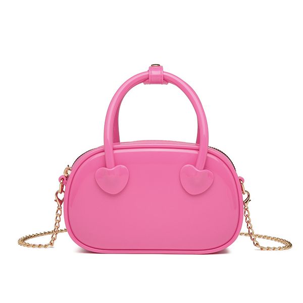 Spring Style PVC Bolsa portátil Candy Color ombro Bolsa Chain Pillow Saco para mulheres