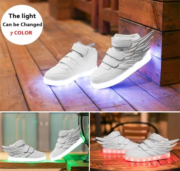 Tamanho 2537 Crianças tênis brilhantes tênis luminosos para meninos meninas lideradas tênis com sapatos iluminados de sola luminosa 2012039868147