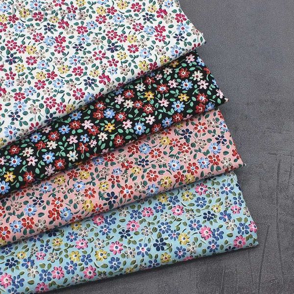 Fabric Liberty Fabric estilo pastoral fresco Poplin impresso preto azul pink Diy feito à mão por meio metro D240503