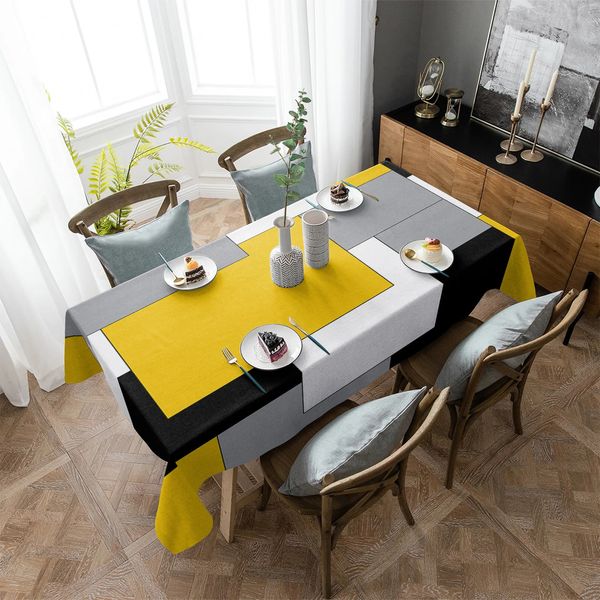 Colore a mosaico giallo astratto arte impermeabile decorazioni per matrimoni tavolo da tavolo da pranzo Coffee centesuale 240428