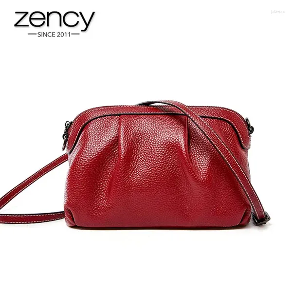 Hobo Zycy Women Messenger Bag Echtes Leder hochwertige kleine Hobos Taschen täglich lässige Dame Schulter schwarz grau