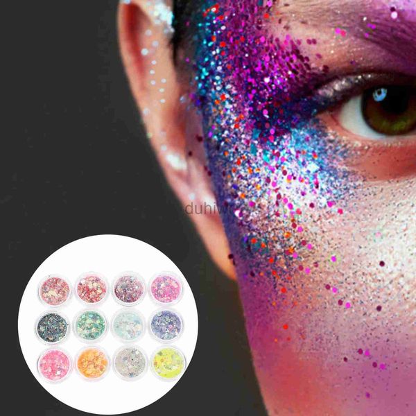 Glitter corporal 12 caixas Glitter Gel Gel Carnival Party Halloween Maquiagem de maquiagem para o corpo Face Hair Eye Shadow Nail D240503