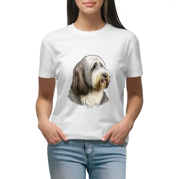 Frauen Polos Bart Collie Face T-Shirt Dame Kleidung Grafik T-Shirts für Frauen Grafik Tees lustig