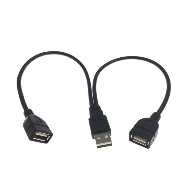 Новый USB 2.0 Мужчина -двойное USB -USB -хаб -концентратор USB -сплиттер Кабель USB -зарядка Адаптер Адаптер Адаптер Кабель для ноутбука для ноутбука USB Splitter