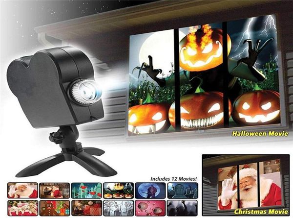 Projetor de janela para o Halloween Christmas Window Wonderland Display Laser DJ Stage Lamp Indoor Outdoor Christmas Spotlights1790857