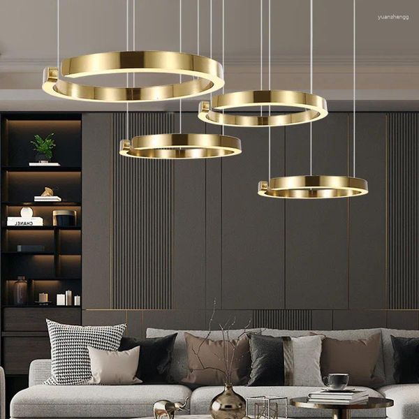 Kronleuchter Designer Ringanhänger Lampe dimmbar für Tisch Esszimmer Küche Insel Decken Kraut Kraut Lustleuchter Beleuchtung Leuchten