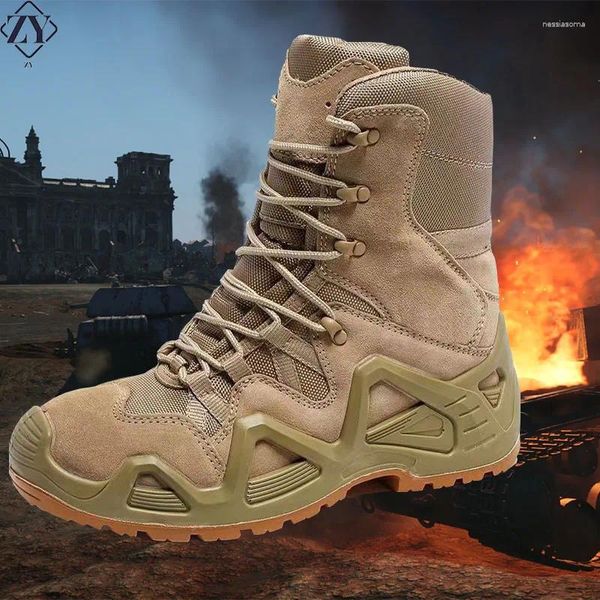 Sapatos casuais masculinos combate botas militares fã do exército à prova d'água de caminhada ao ar livre Tactas de escalada Hombre militar