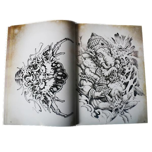 A4 Tattoo Book Design God Monkey Dragon Dragon Snake Adorazione simile alla gru permanente Forniture per tatuaggi e accessori per tatuaggi per Body Art 240423