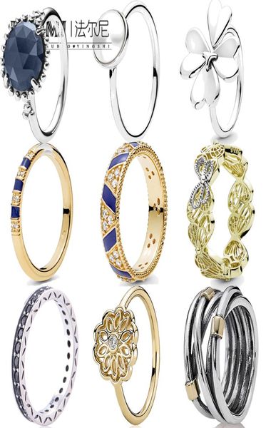 Mode Trend Top Brand Sterling Silber glamouröser Diamant Schmetterling Streifen Blau Kristalltropfen Klee Black Stone Ring 1281723